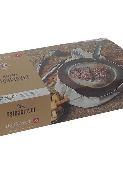 De Buyer Mineral B Steaklover 3 Parçalı Hediye Set