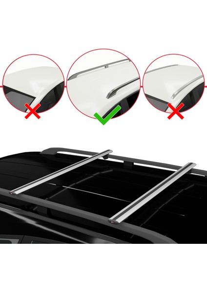 Ford Tourneo Courier 2017-2022 Arası ile Uyumlu Basıc Model Universal Ara Atkı Tavan Barı Gri 2 Adet fiyatları