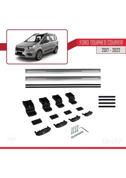 Ford Tourneo Courier 2017-2022 Arası ile Uyumlu Basıc Model Universal Ara Atkı Tavan Barı Gri 2 Adet indirimleri