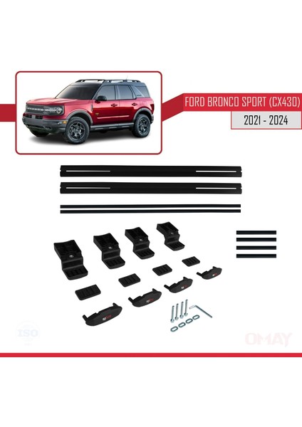 Ford Bronco Sport (CX430) 2021 ve Sonrası ile Uyumlu Basıc Model Universal Ara Atkı Tavan Barı Siyah 2 Adet indirimleri