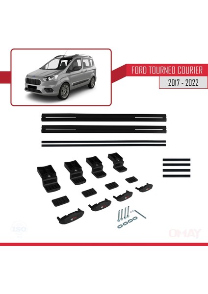 Ford Tourneo Courier 2017-2022 Arası ile Uyumlu Basıc Model Universal Ara Atkı Tavan Barı Siyah 2 Adet indirimleri