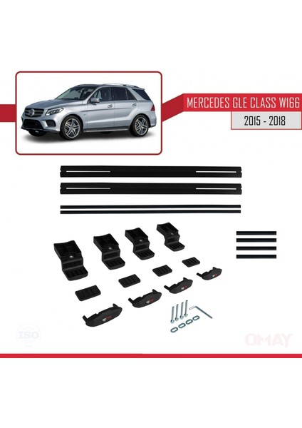 Mercedes Gle Class (W166) 2015-2018 Arası ile Uyumlu Basıc Model Universal Ara Atkı Tavan Barı Siyah 2 Adet indirimleri
