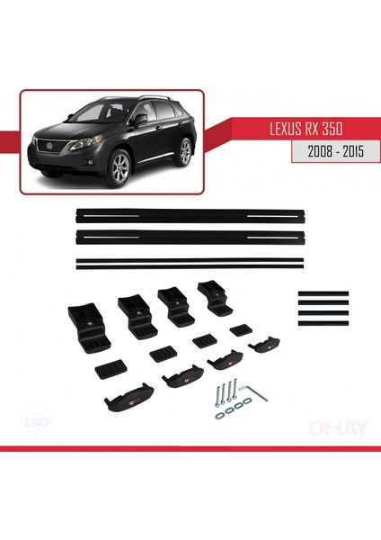 Lexus RX350 - RX350-2 2008-2015 Arası ile Uyumlu Basıc Model Universal Ara Atkı Tavan Barı Siyah 2 Adet indirimleri