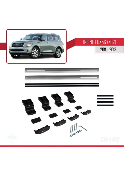 Infiniti QX56 Z62 2011-2013 Arası ile Uyumlu Basıc Model Universal Ara Atkı Tavan Barı Gri 2 Adet indirimleri