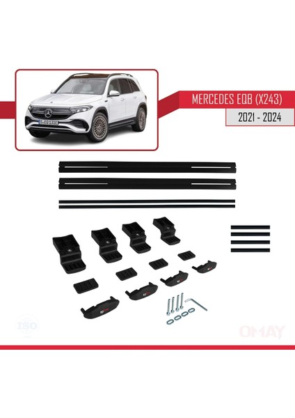 Mercedes Eqb (X243) 2021 ve Sonrası ile Uyumlu Basıc Model Universal Ara Atkı Tavan Barı Siyah 2 Adet indirimleri