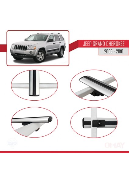 Jeep Grand Cherokee 2005-2010 Arası ile Uyumlu Basıc Model Universal Ara Atkı Tavan Barı Gri 2 Adet modelleri