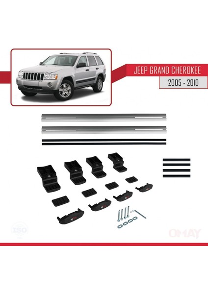 Jeep Grand Cherokee 2005-2010 Arası ile Uyumlu Basıc Model Universal Ara Atkı Tavan Barı Gri 2 Adet indirimleri