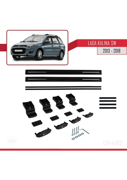 Lada Kalina Sw 2013-2018 Arası ile Uyumlu Basıc Model Universal Ara Atkı Tavan Barı Siyah 2 Adet indirimleri