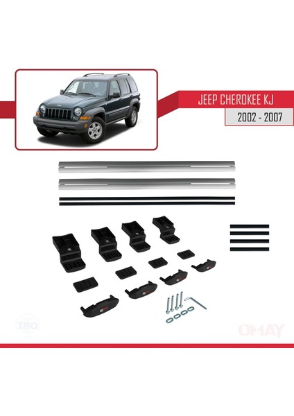Jeep Cherokee (Kj) 2002-2007 Arası ile Uyumlu Basıc Model Universal Ara Atkı Tavan Barı Gri 2 Adet indirimleri