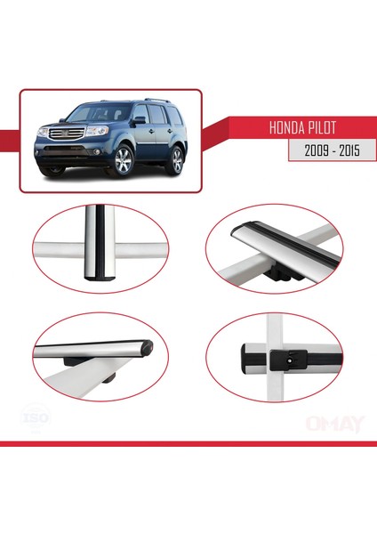 Honda Pilot 2009-2015 Arası ile Uyumlu Basıc Model Universal Ara Atkı Tavan Barı Gri 2 Adet modelleri