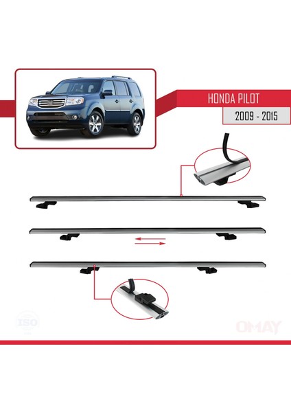 Honda Pilot 2009-2015 Arası ile Uyumlu Basıc Model Universal Ara Atkı Tavan Barı Gri 2 Adet fırsatları