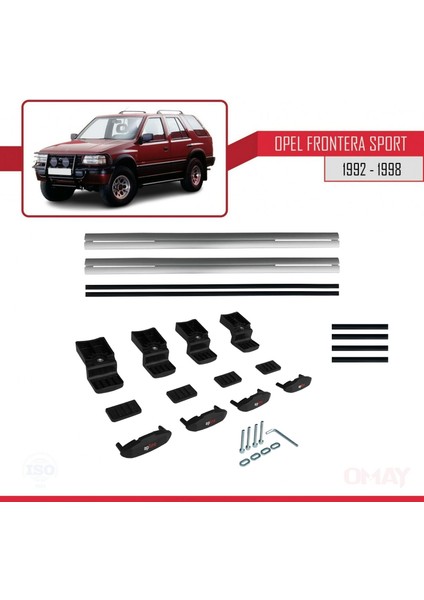 Opel Frontera Sport 1992-1998 Arası ile Uyumlu Basıc Model Universal Ara Atkı Tavan Barı Gri 2 Adet indirimleri
