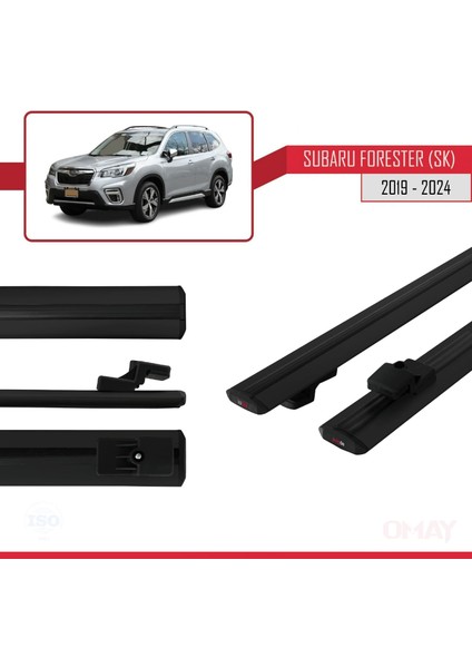 Subaru Forester (Sk) 2019 ve Sonrası ile Uyumlu Basıc Model Universal Ara Atkı Tavan Barı Siyah 2 Adet modelleri