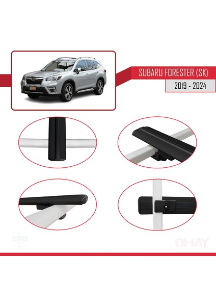 Subaru Forester (Sk) 2019 ve Sonrası ile Uyumlu Basıc Model Universal Ara Atkı Tavan Barı Siyah 2 Adet fırsatları