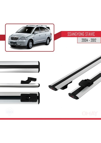Ssangyong Stavic 2004-2012 Arası ile Uyumlu Basıc Model Universal Ara Atkı Tavan Barı Gri 2 Adet modelleri