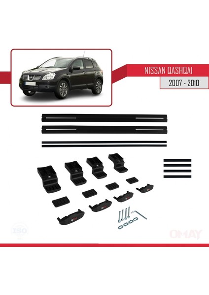 Nissan Qashqai 2007-2010 Arası ile Uyumlu Basıc Model Universal Ara Atkı Tavan Barı Siyah 2 Adet indirimleri
