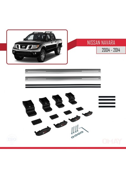 Nissan Navara 2004-2014 Arası ile Uyumlu Basıc Model Universal Ara Atkı Tavan Barı Gri 2 Adet indirimleri