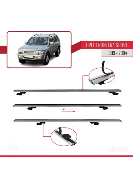 Opel Frontera Sport 1999-2004 Arası ile Uyumlu Basıc Model Universal Ara Atkı Tavan Barı Gri 2 Adet fırsatları