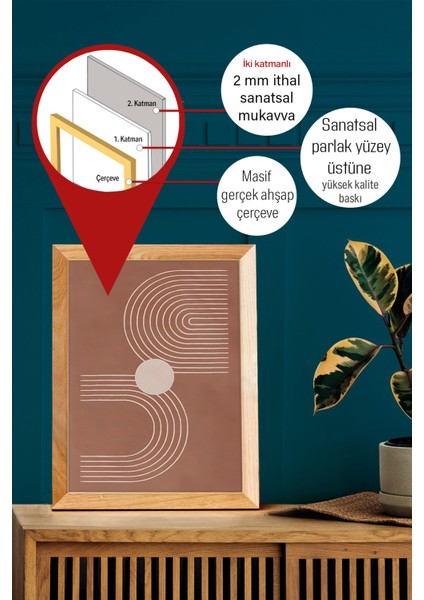 Gerçek Ahşap Çerçeveli 3 Parça 3D Poster Tablo Seti