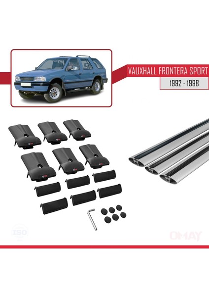 Vauxhall Frontera Sport 1992-1998 Arası ile Uyumlu Fly Model Ara Atkı Tavan Barı Gri 3 Adet indirimleri
