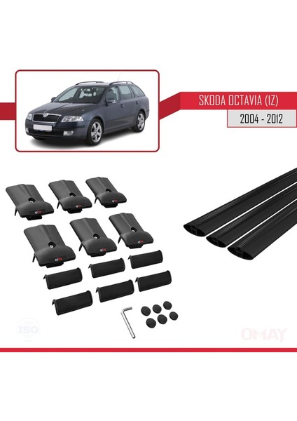 Skoda Octavia (1z) 2004-2012 Arası ile Uyumlu Fly Model Ara Atkı Tavan Barı Siyah 3 Adet indirimleri