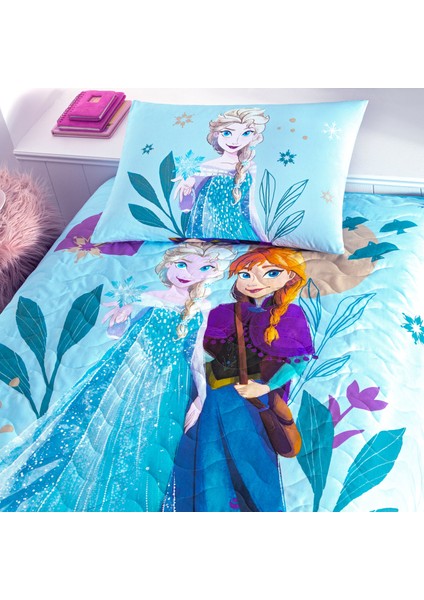 Lisanslı Disney Frozen Flower Power Cpp Tek Kişilik Yatak Örtüsü