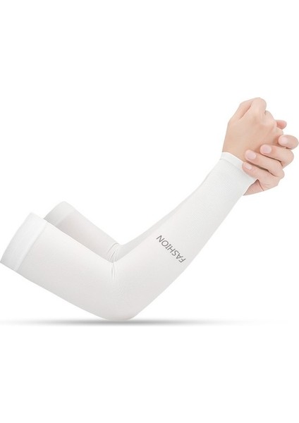 Güneşten Korunma Kol Kolluları Güneş Kollukları Erkek Kadın Gençler Futbol, Golf, Voleybol 2 Çift 【parmaksız】beyaz (Yurt Dışından)