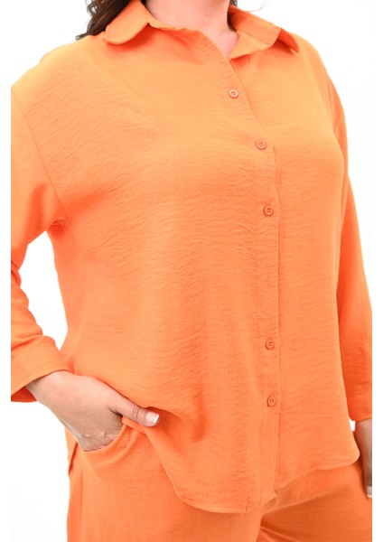 Kadın Büyük Beden Şortlu Keten Takım 8121-25 indirimleri