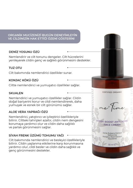 Organik Yaşlanma Karşıtı Yoğun Bakım Yüz Kremi 50ml modelleri