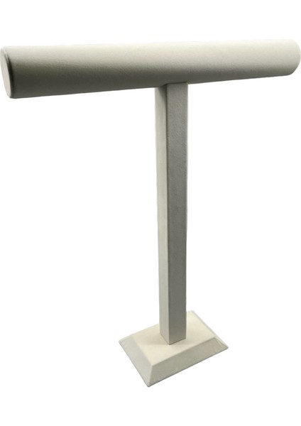 Yerli Üretim Süet Kaplama Krem Renk Uzun 48/41CM Kolye -Tesbih Sergileme Standı fiyatları