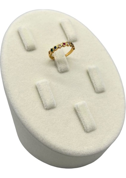 Yerli Üretim Süet Kaplama Krem Renk Uzun 48/41CM Kolye -Tesbih Sergileme Standı modelleri