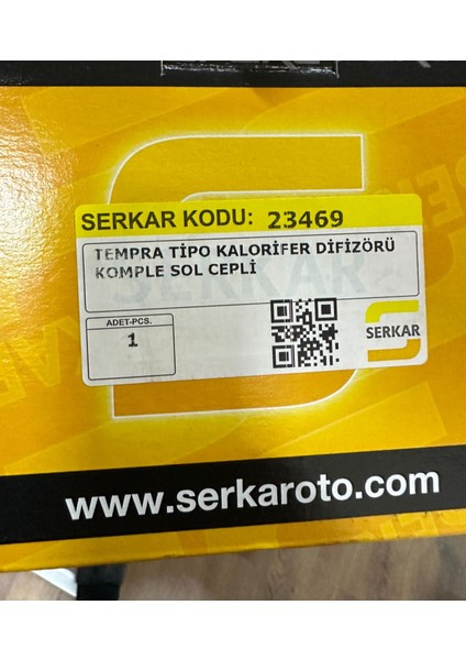 Tempra Tipo Kalorifer Difizörü Komple Sol Cepli 23469