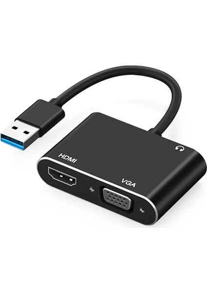 USB 30 Hdmı-Vga-Aux Görüntü Aktarıcı Adaptör Çevirici AL4331