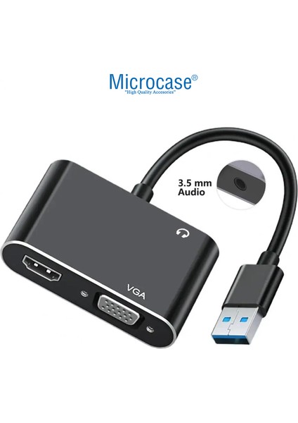 USB 30 Hdmı-Vga-Aux Görüntü Aktarıcı Adaptör Çevirici AL4331