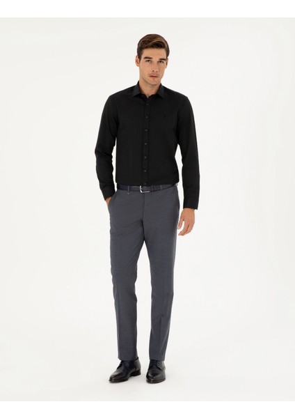 Pierre Cardin Erkek Siyah Slim Fit Uzun Kollu Gömlek 50289417-VR046