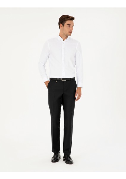 Erkek Beyaz Oxford Slim Fit Uzun Kollu Gömlek 50289396-VR013