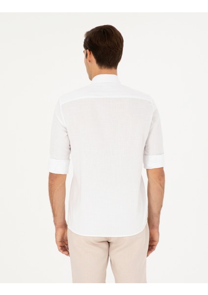 Erkek Yeşil Regular Fit Uzun Kollu Gömlek 50284177-VR016