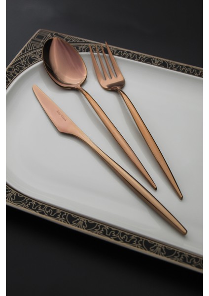 Luxury Bronz 84 Parça Çatal Kaşık Bıçak Takımı