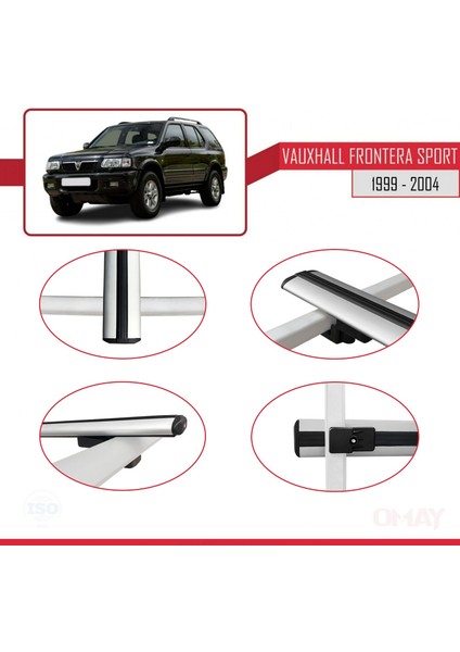 Vauxhall Frontera Sport 1999-2004 Arası ile Uyumlu Basıc Model Universal Ara Atkı Tavan Barı Gri 3 Adet fırsatları