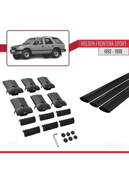 Holden Frontera Sport 1992-1998 Arası ile Uyumlu Fly Model Ara Atkı Tavan Barı Siyah 3 Adet indirimleri