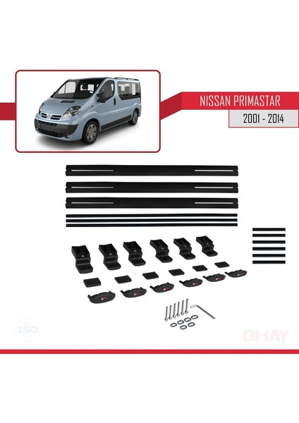 Nissan Primastar 2001-2014 Arası ile Uyumlu Basıc Model Universal Ara Atkı Tavan Barı Siyah 3 Adet indirimleri