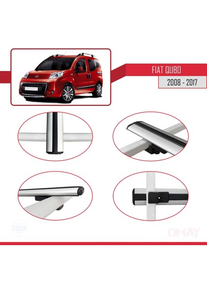 Fiat Qubo 2008-2017 Arası ile Uyumlu Basıc Model Universal Ara Atkı Tavan Barı Gri 3 Adet modelleri