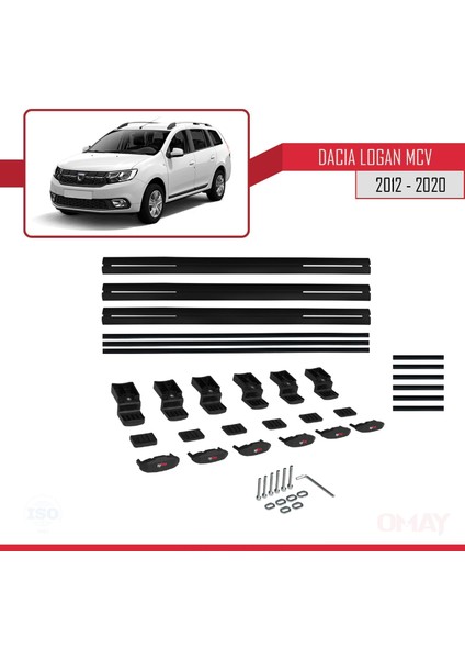 Dacia Logan Mcv 2012-2020 Arası ile Uyumlu Basıc Model Universal Ara Atkı Tavan Barı Siyah 3 Adet indirimleri