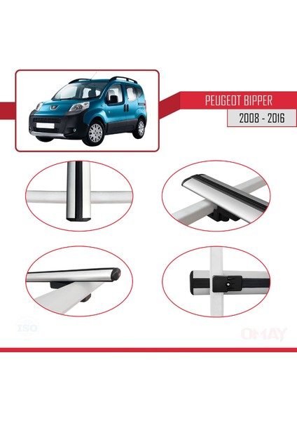 Peugeot Bipper 2008-2016 Arası ile Uyumlu Basıc Model Universal Ara Atkı Tavan Barı Gri 4 Adet fırsatları