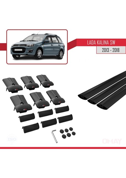 Lada Kalina Sw 2013-2018 Arası ile Uyumlu Fly Model Ara Atkı Tavan Barı Siyah 3 Adet indirimleri