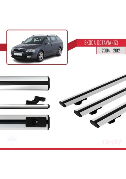 Skoda Octavia (1z) 2004-2012 Arası ile Uyumlu Basıc Model Universal Ara Atkı Tavan Barı Gri 3 Adet modelleri