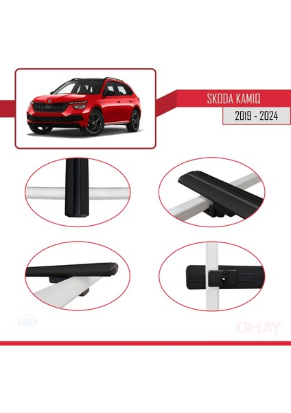 Skoda Kamiq 2019 ve Sonrası ile Uyumlu Basıc Model Universal Ara Atkı Tavan Barı Siyah 3 Adet fırsatları