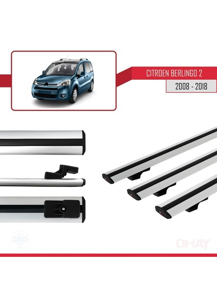 Citroen Berlingo Iı 2008-2018 Arası ile Uyumlu Basıc Model Universal Ara Atkı Tavan Barı Gri 3 Adet fırsatları