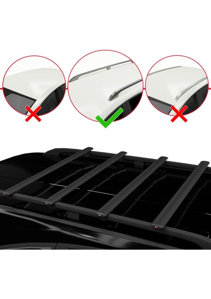 Nissan Primastar 2001-2014 Arası ile Uyumlu Basıc Model Universal Ara Atkı Tavan Barı Siyah 4 Adet