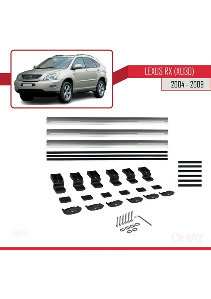 Lexus Rx (XU30) 2004-2009 Arası ile Uyumlu Basıc Model Universal Ara Atkı Tavan Barı Gri 3 Adet indirimleri